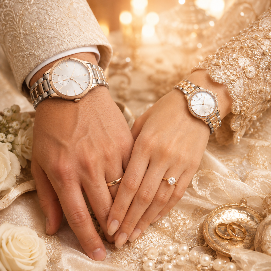 Couple watches for weddings — his-and-hers timepieces at Ganga Ram Watch Gallery