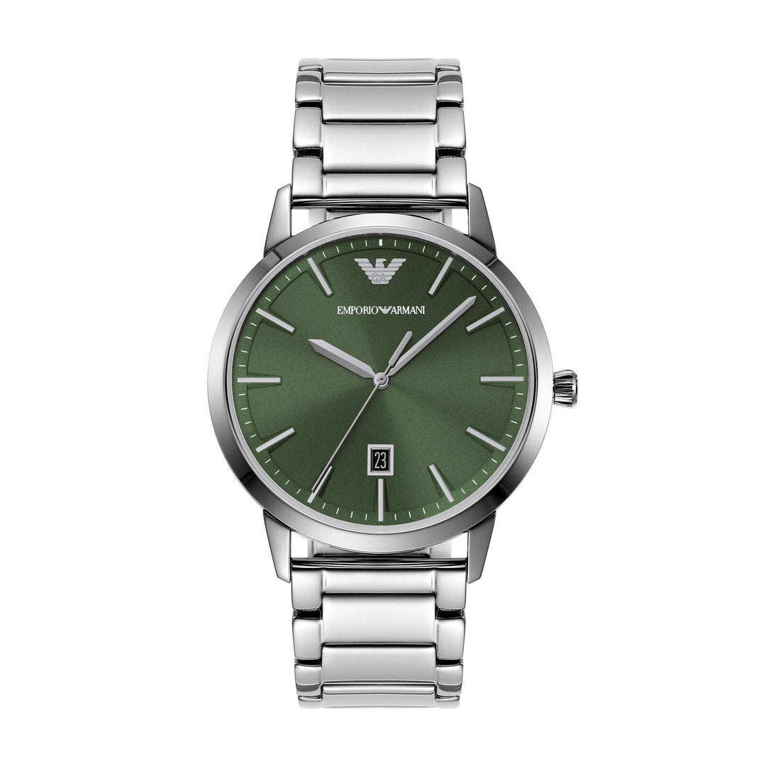 Emporio Armani Ruggero AR11575 Blue Dial Leather Strap Men&