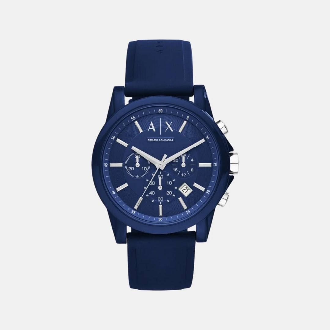 Armani Exchange Outerbanks AX1327 White Dial Silicone Men&