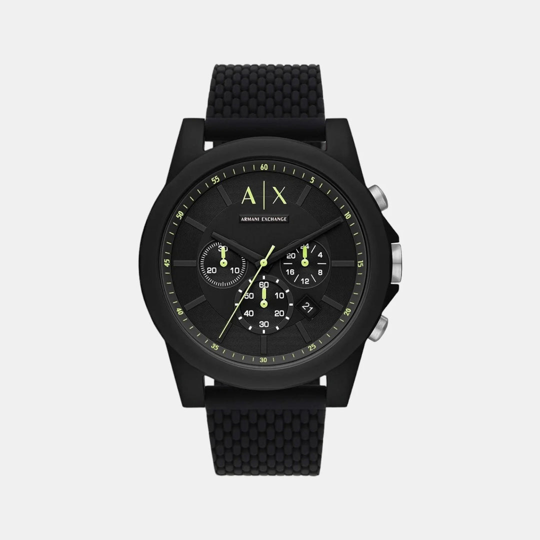 Armani Exchange Outerbanks AX1344 Black Dial Silicone Men&