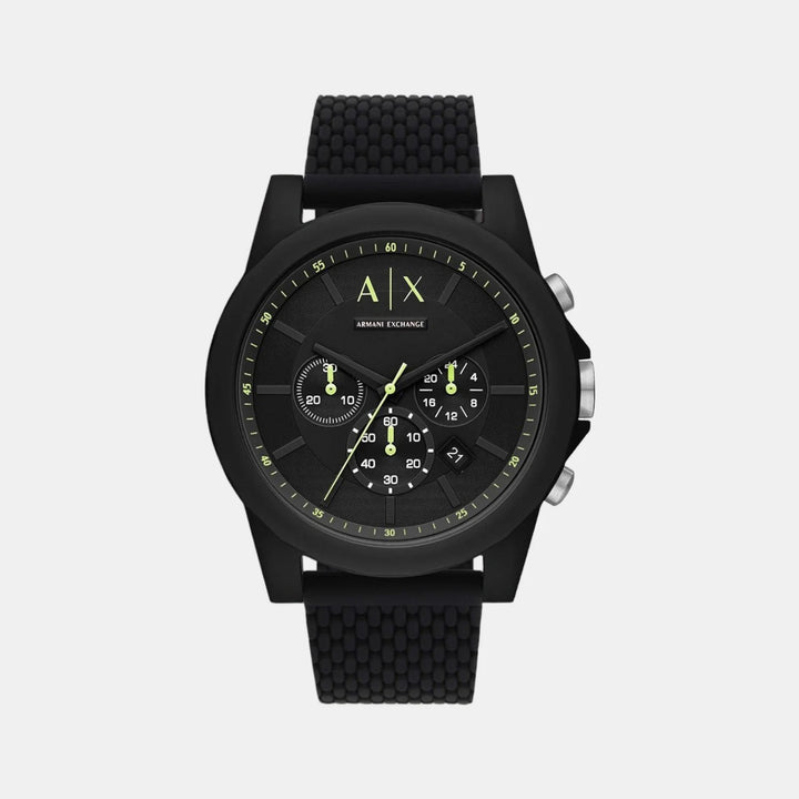 Armani Exchange Outerbanks AX1344 Black Dial Silicone Men&