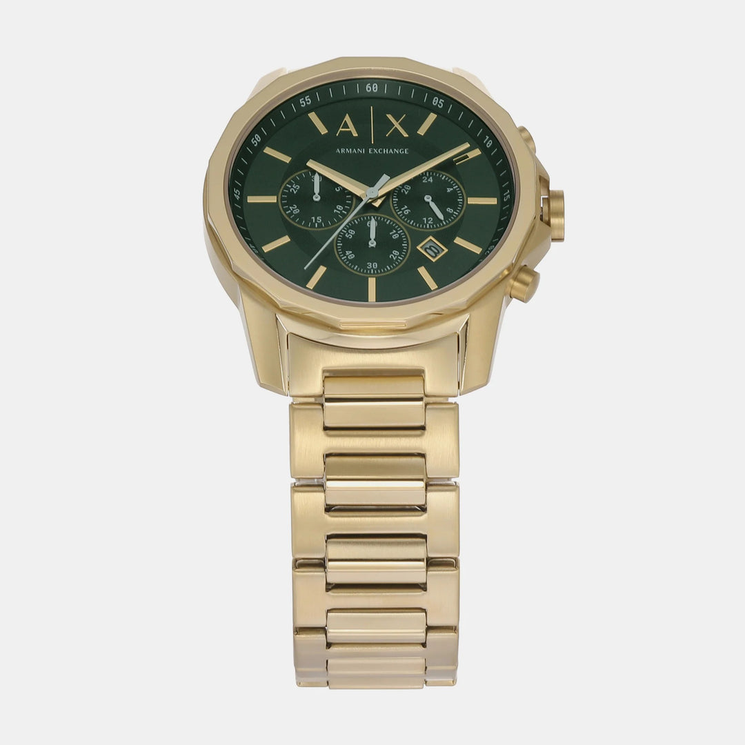 Armani Exchange Banks AX1746 Green Dial Chronograph Gold Men&