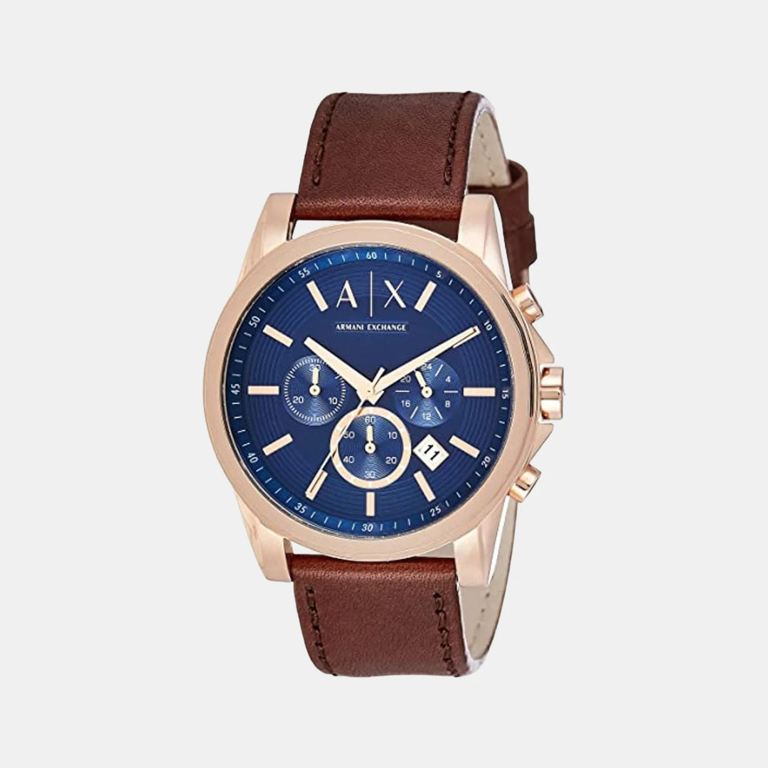 Armani Exchange Outerbanks AX2508 Blue Dial Leather Men&