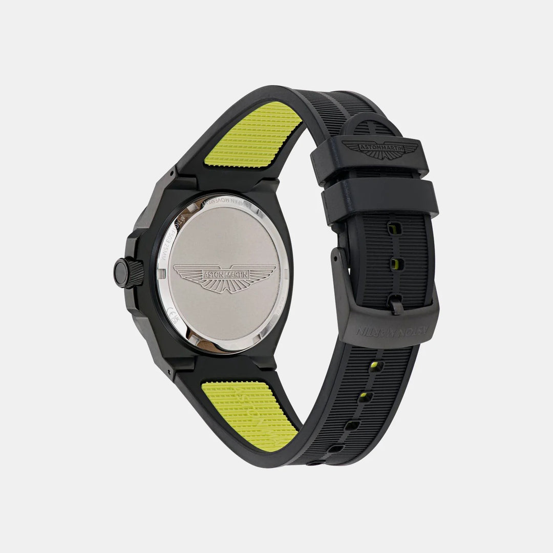 Aston Martin Icon 40mm Black Dial Square Case Silicone Men&