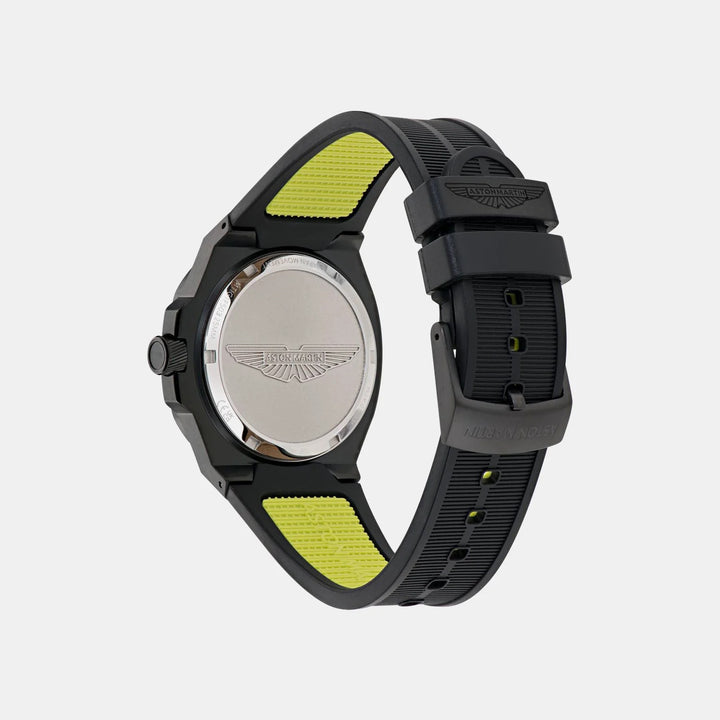 Aston Martin Icon 40mm Black Dial Square Case Silicone Men&
