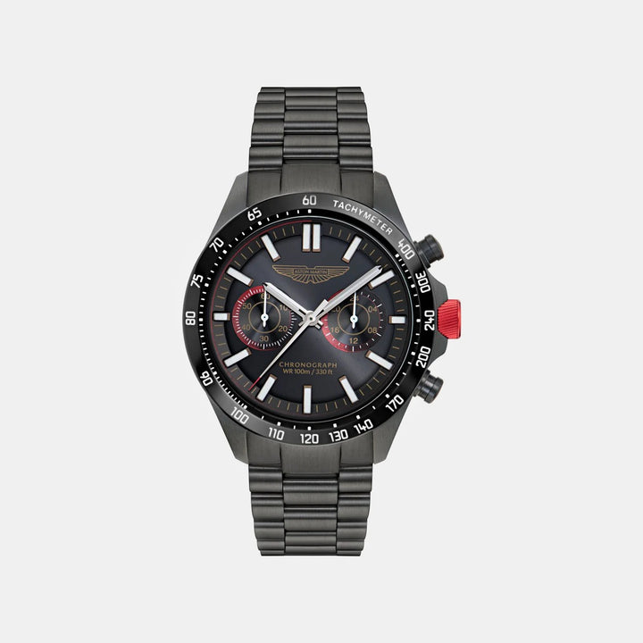 Aston Martin Icon 44mm Black Dial Chronograph Stainless Steel Men&