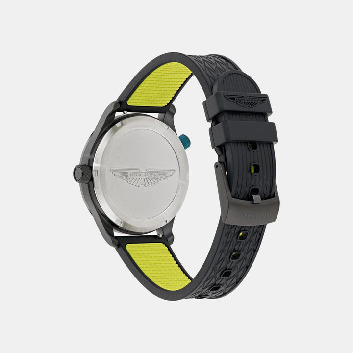 Aston Martin Icon 42mm Black Dial Date Silicone Men&