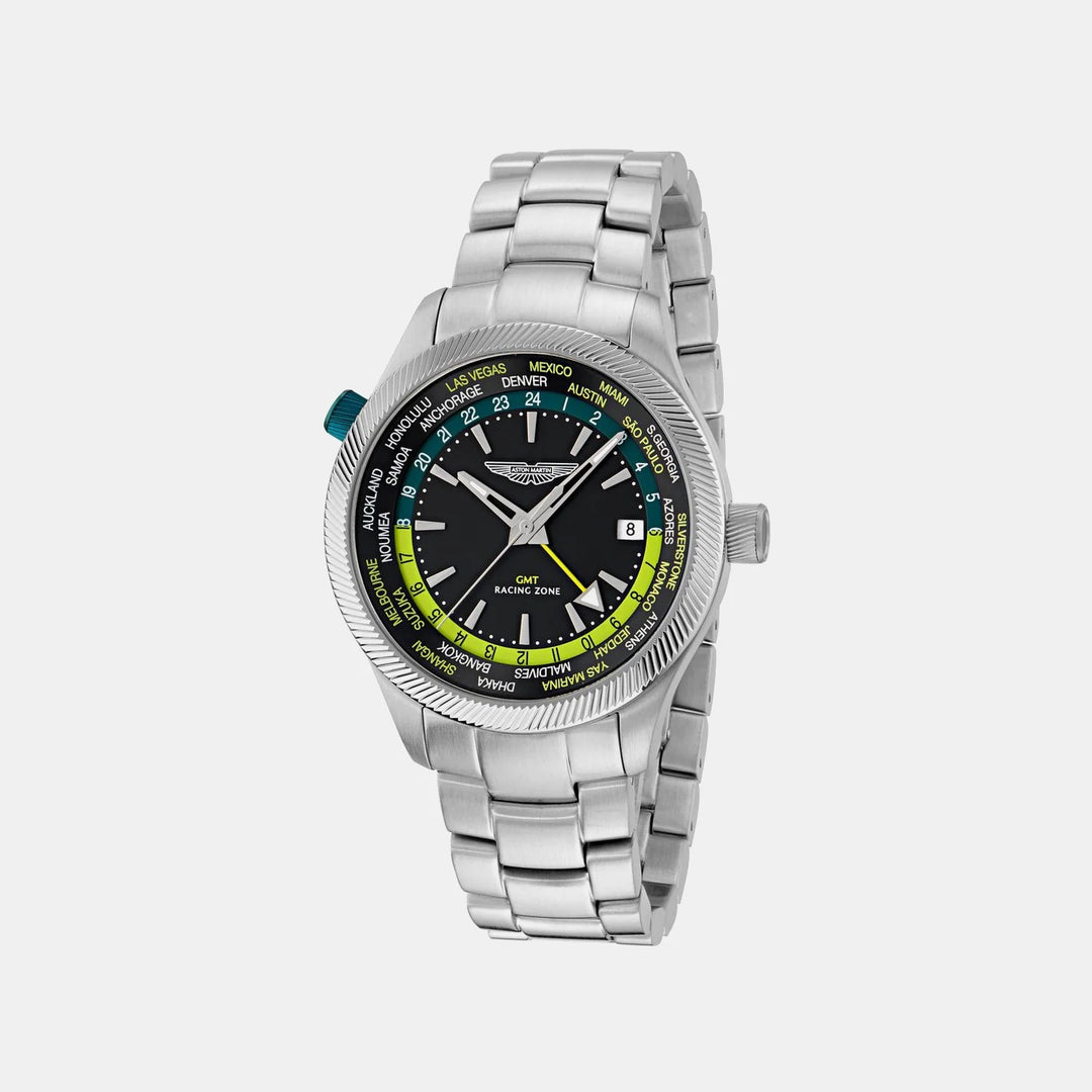 Aston Martin Icon 42mm Black Dial Date Stainless Steel Men&