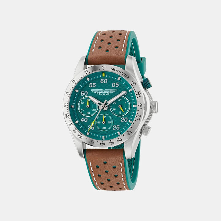 Aston Martin Thrill 42mm Green Dial Chronograph Silicone Men&