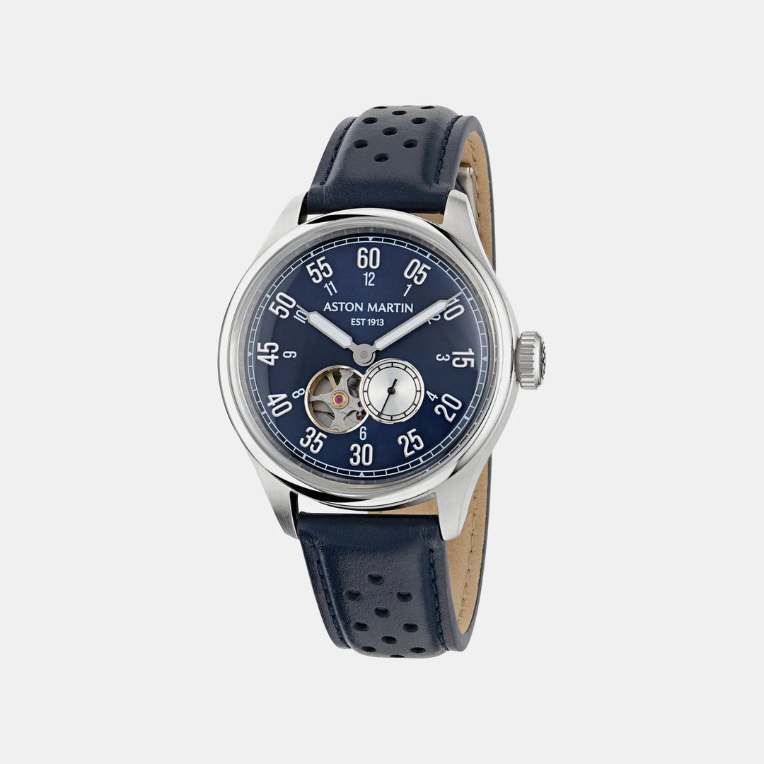 Aston Martin Timeless 41mm Blue Skeleton Dial Automatic Leather Men&