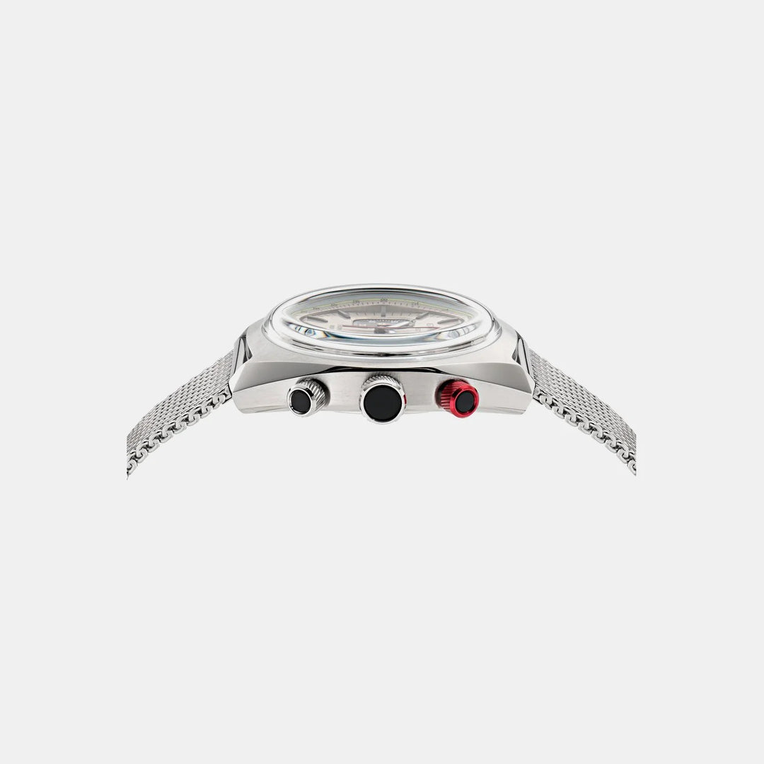 Aston Martin Timeless 43mm Silver Dial Chronograph Mesh Bracelet Men&