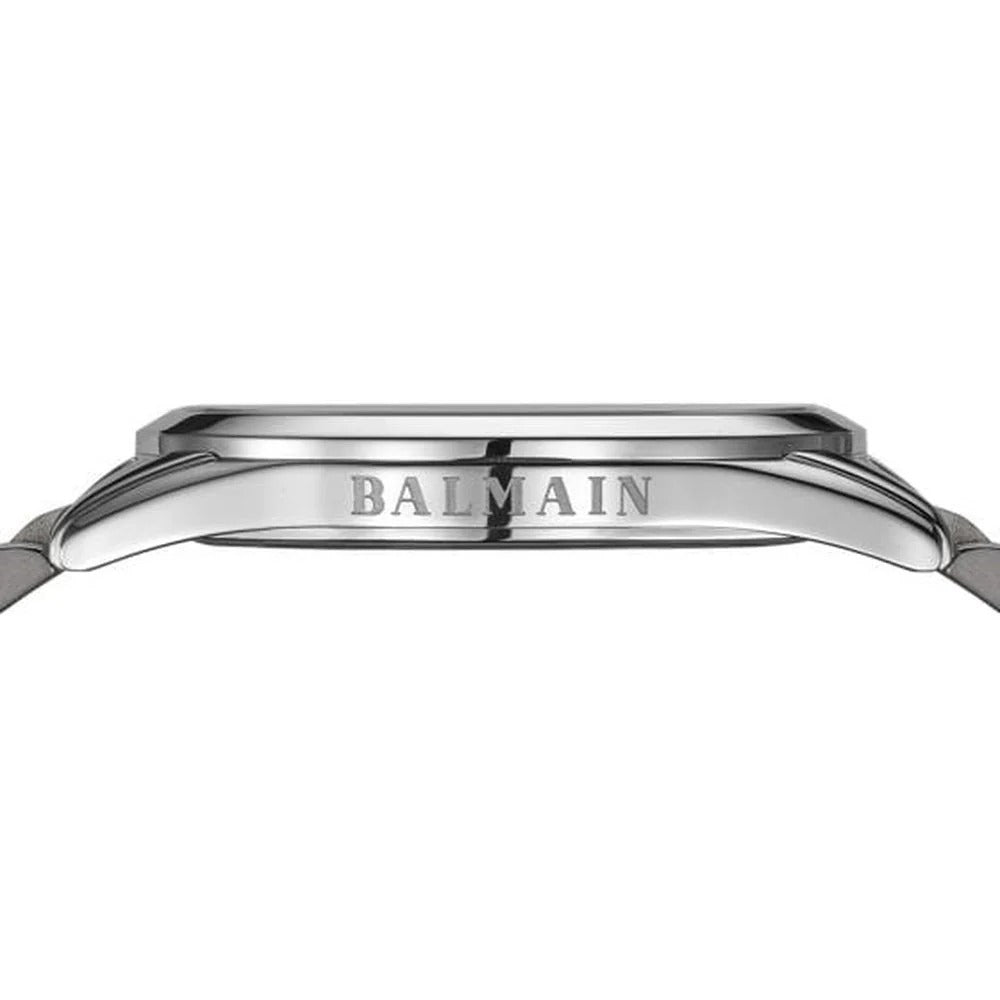 Balmain Classic R Gent 41mm Grey Dial Leather Strap