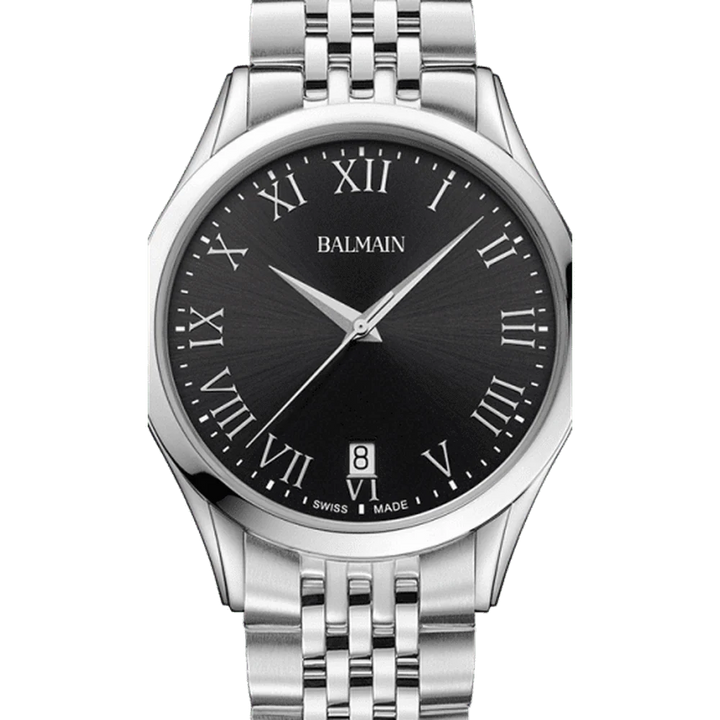 Balmain Classic R Gent 41mm Grey Dial Leather Strap