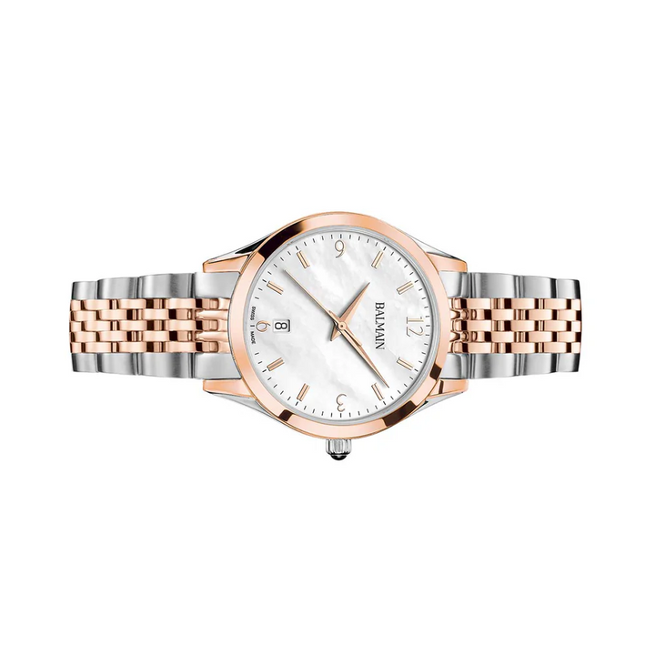 Balmain Classic R Lady 34mm White MOP Dial Rose Gold Strap