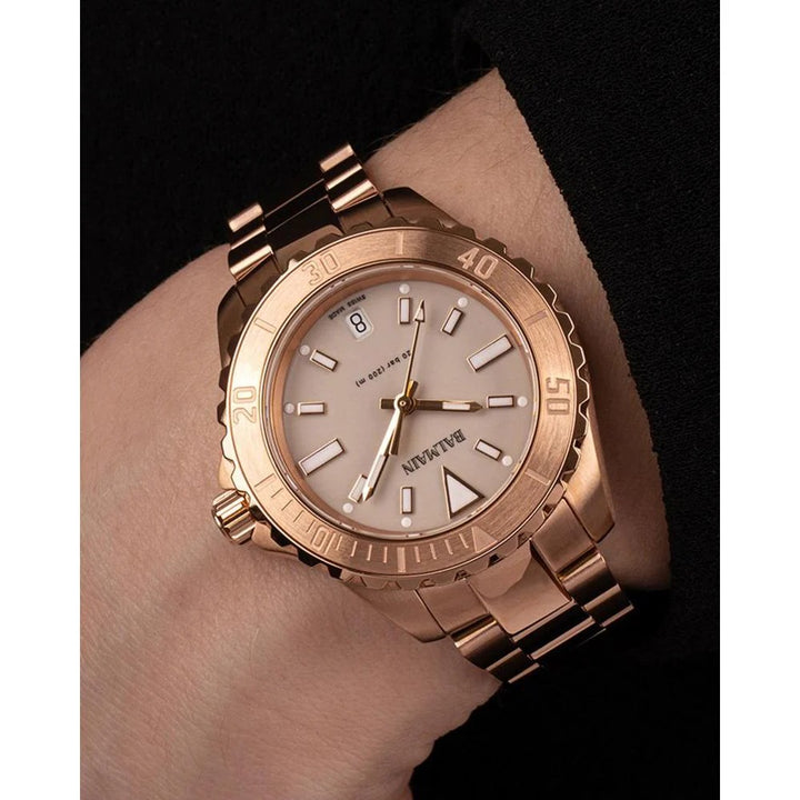Balmain Ophrys Lady 34.5mm Sand Beige Dial Stainless Steel Leather Strap 200m