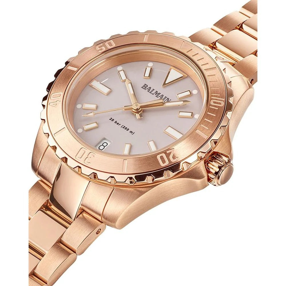 Balmain Ophrys Lady 34.5mm Sand Beige Dial Stainless Steel Leather Strap 200m