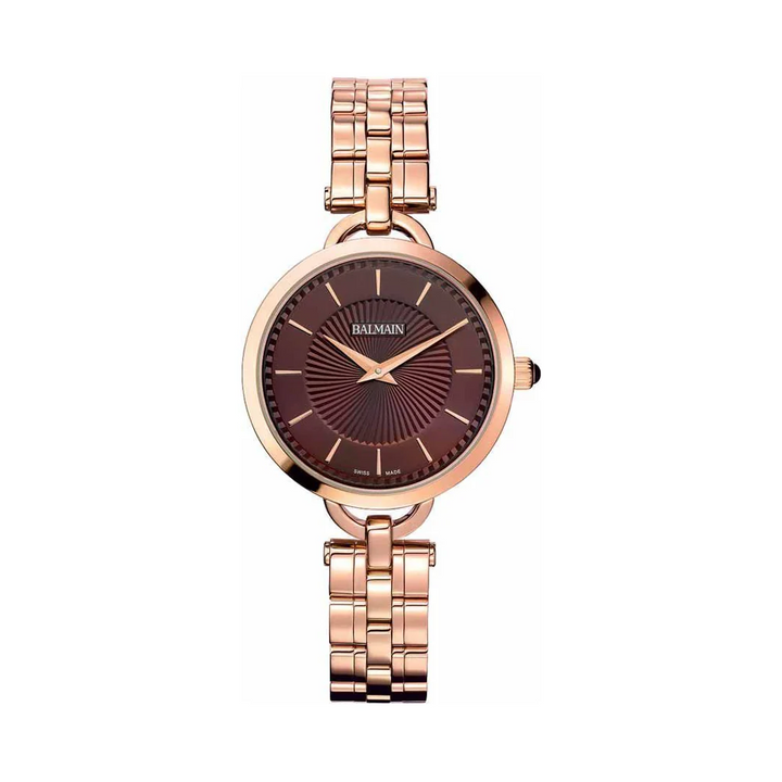 Balmain Orithia 32mm Brown Dial Stainless Steel Leather Strap