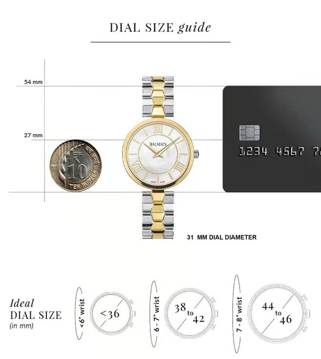 Balmain Sedirea Lady Swiss Watch B4832.39.82 – White MOP Dial Bicolor Steel &amp; Yellow PVD