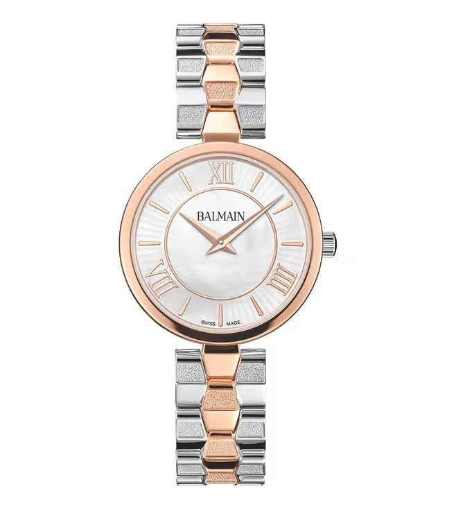 Balmain Sedirea Lady Swiss Watch B4838.33.82 – White MOP Dial Bicolor Steel &amp; Pink PVD