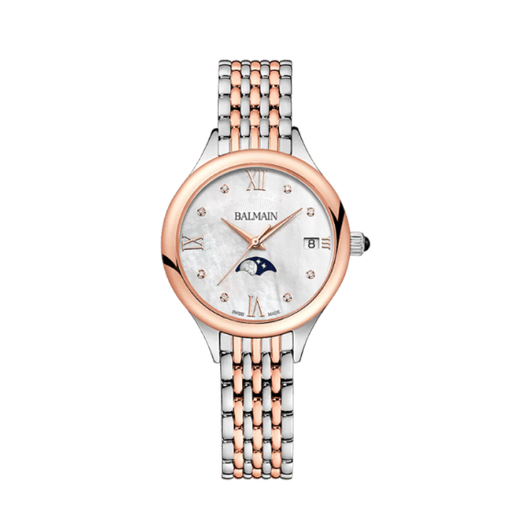 Balmain de Balmain II Moonphase 31mm White MOP Diamond Dial Rose Gold