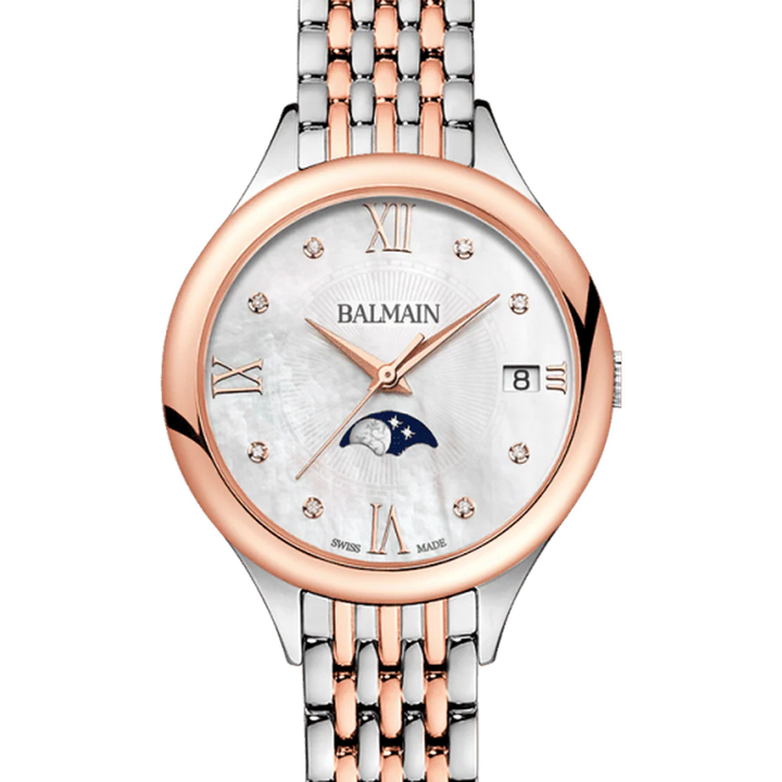 Balmain de Balmain II Moonphase 31mm White MOP Diamond Dial Rose Gold