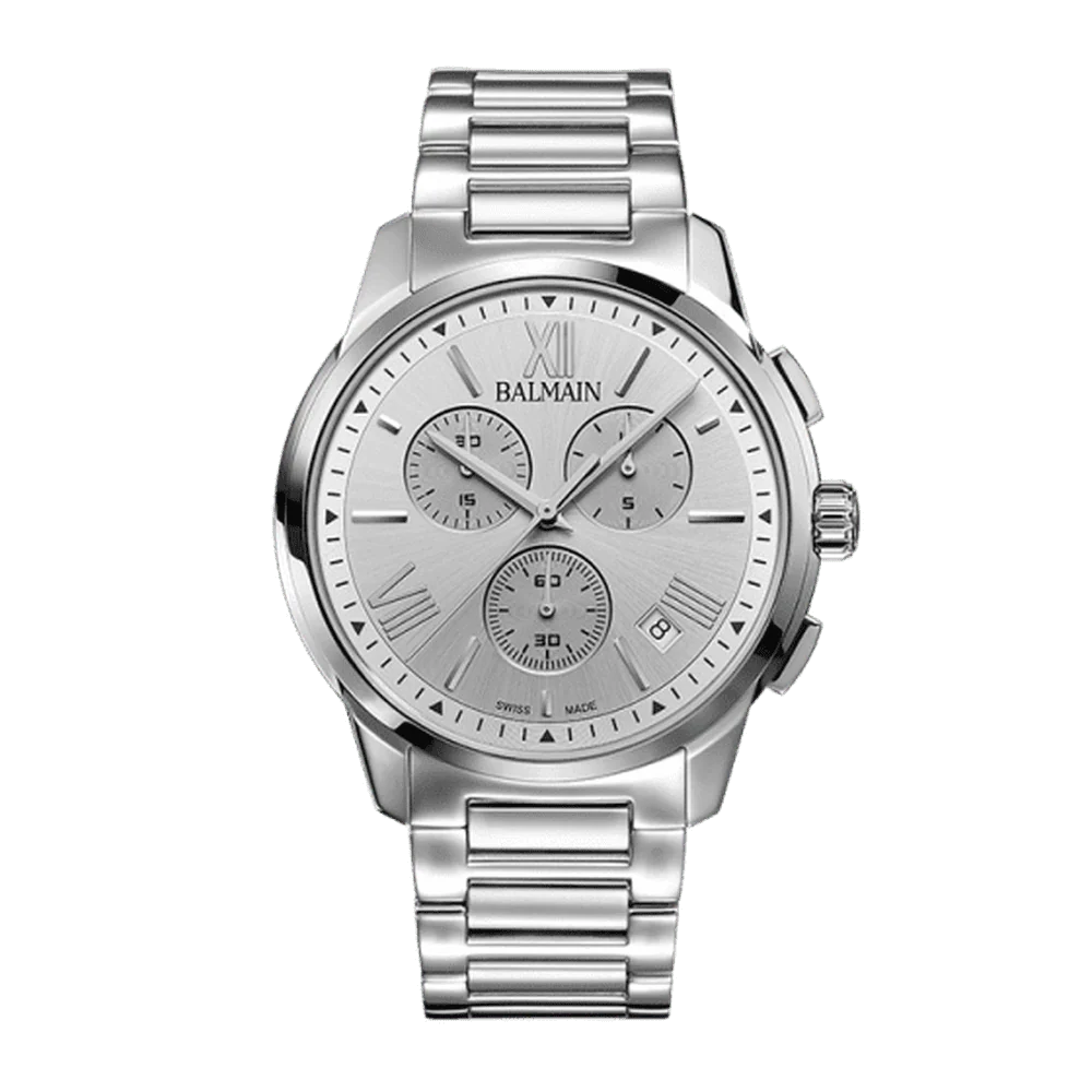 Balmain Madrigal Chrono Gent 42mm Silver Dial Stainless Steel Bracelet Chronograph