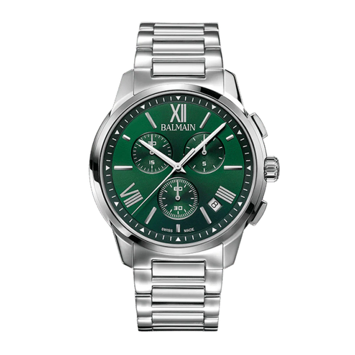 Balmain Madrigal Chrono Gent 42mm Green Dial Stainless Steel Bracelet Chronograph