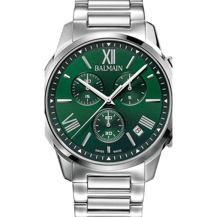 Balmain Madrigal Chrono Gent 42mm Green Dial Stainless Steel Bracelet Chronograph