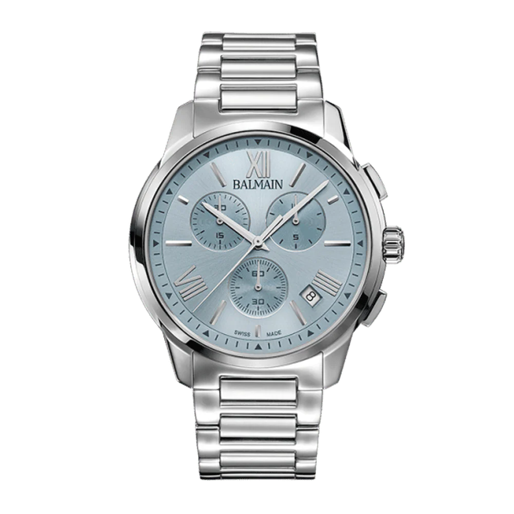 Balmain Madrigal Chrono Gent 42mm Black Dial Rubber Strap Chronograph