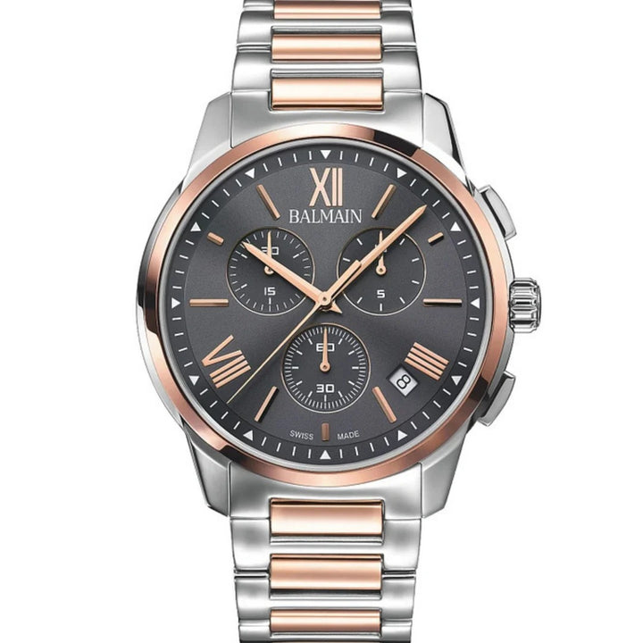 Balmain Madrigal Chrono Gent 42mm Brown Dial Brown Leather Strap Chronograph