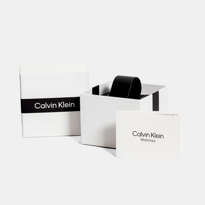 Calvin Klein 25100063 Pulse Women 20mm x 32mm Silver White Rectangle Dial Silver Mesh Bracelet Quartz Watch