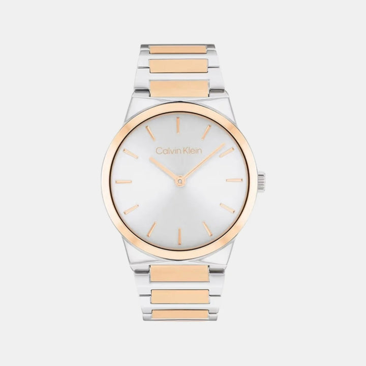 Calvin Klein 25100083 Linear Elegance Women 36mm Silver White Dial Stainless Steel Bracelet Quartz Watch