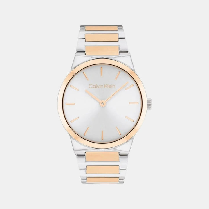 Calvin Klein 25100083 Linear Elegance Women 36mm Silver White Dial Stainless Steel Bracelet Quartz Watch