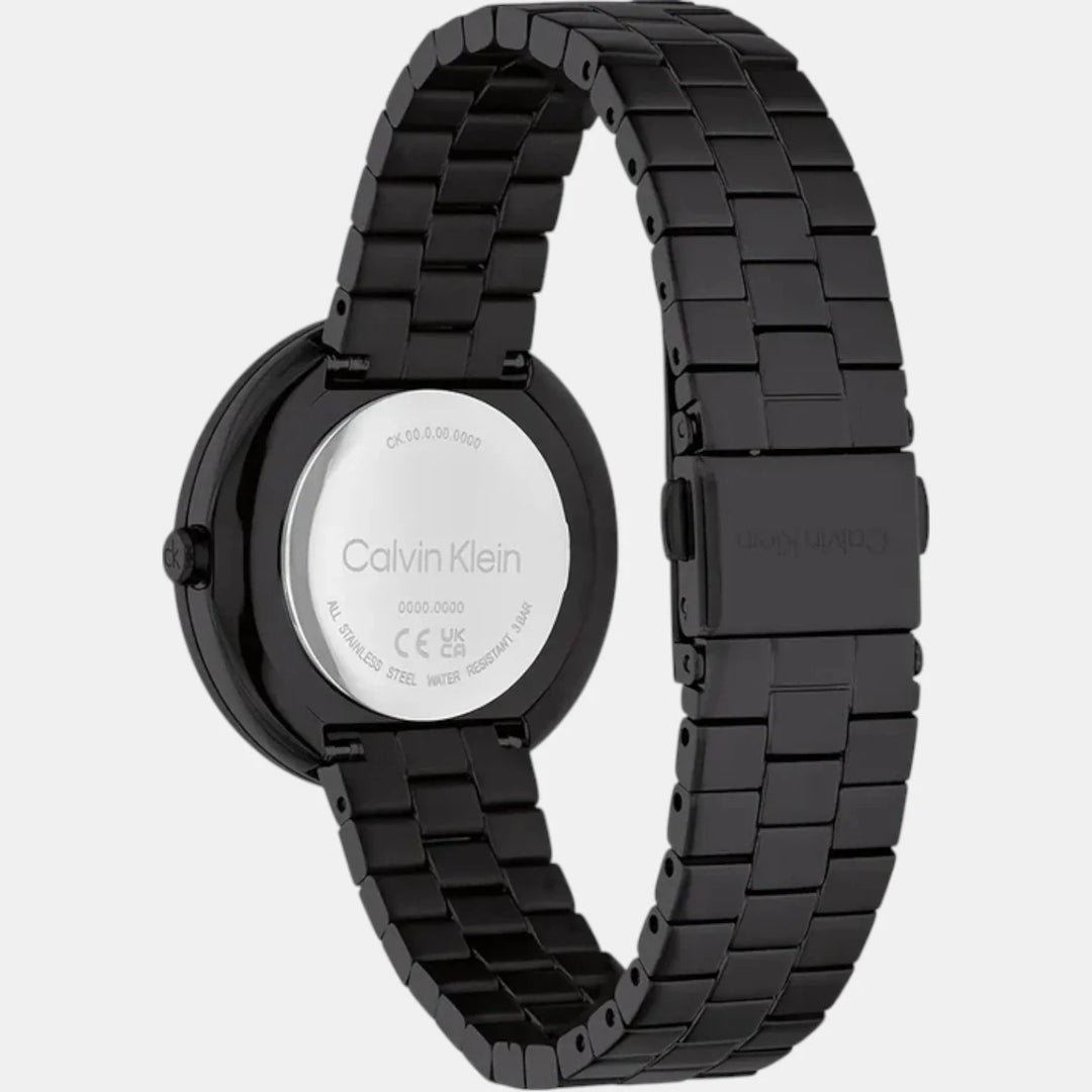 Calvin Klein 25100096 Twisted Bezel Women 34mm Black Dial Stainless Steel Bracelet Quartz Watch