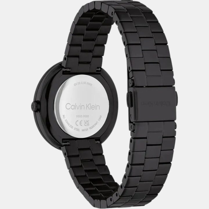 Calvin Klein 25100096 Twisted Bezel Women 34mm Black Dial Stainless Steel Bracelet Quartz Watch