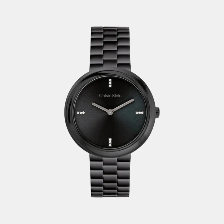 Calvin Klein 25100096 Twisted Bezel Women 34mm Black Dial Stainless Steel Bracelet Quartz Watch