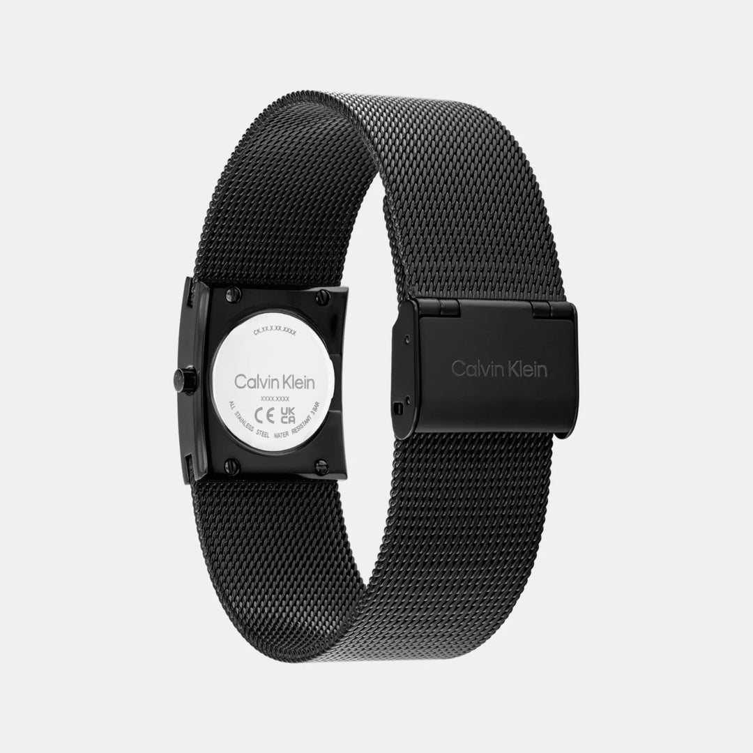 Calvin Klein 25100138 Pulse Women 20mm x 32mm Black Dial Black Plated Mesh Strap Quartz Watch