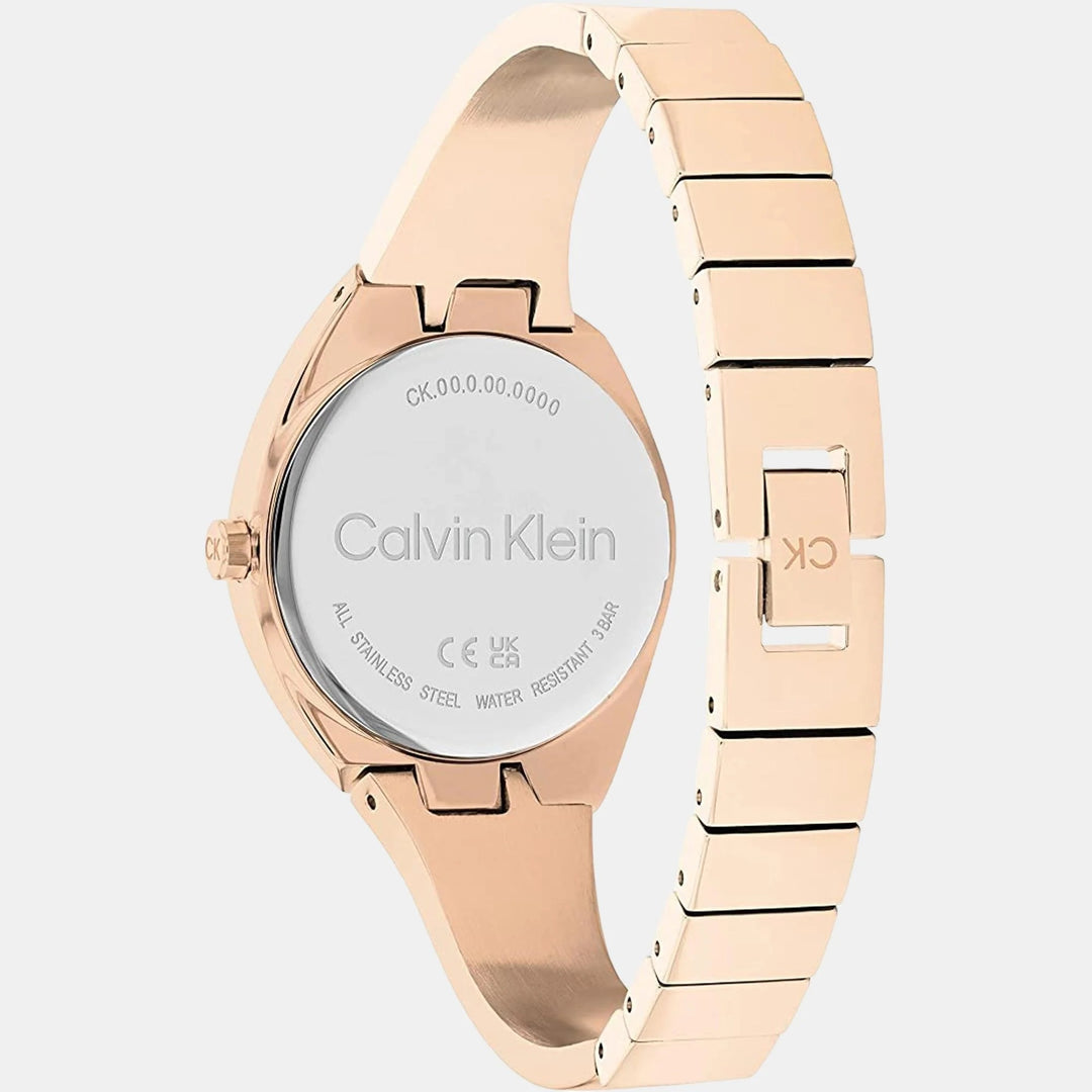 Calvin Klein 25200236 Charming Women 28mm Rose Gold Dial Stainless Steel Bracelet Quartz Watch
