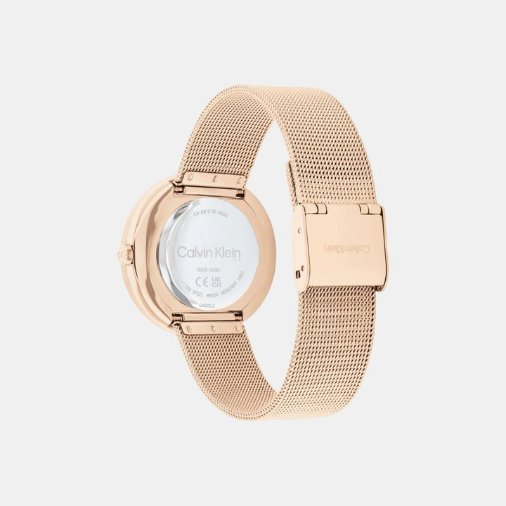 Calvin Klein 25200312 Twisted Bezel Women 34mm white Dial Mesh Strap Quartz Watch