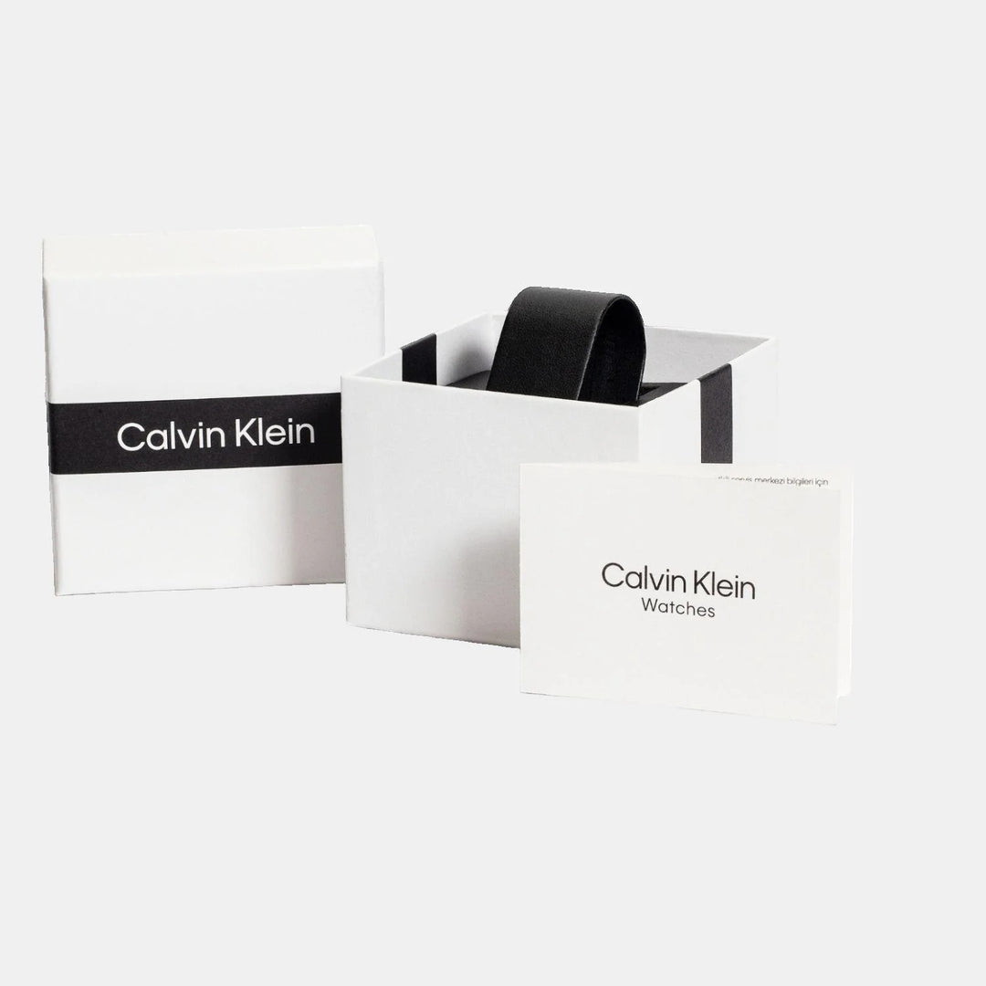 Calvin Klein Gauge 25200461 Men’s Black Dial Black Leather Strap Quartz Multi-Function Watch - 25200461