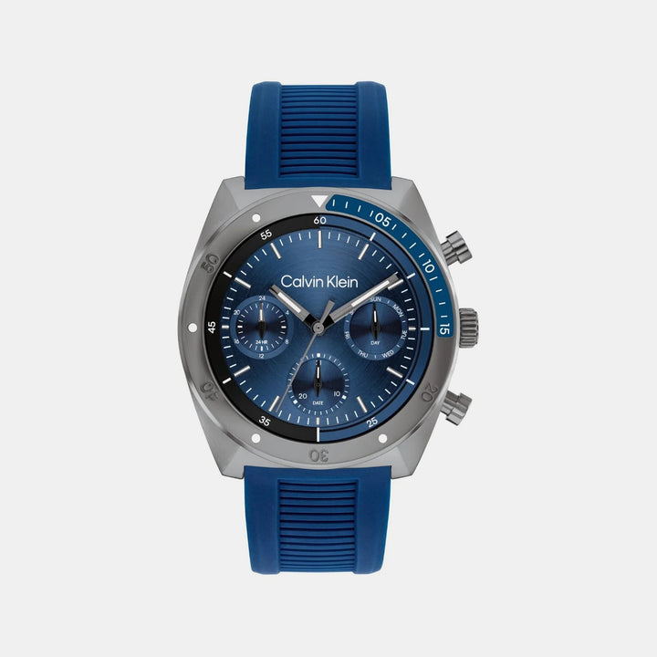 Calvin Klein CK Flex 25200468 Men’s Blue Dial Blue Rubber Strap Quartz Multi-Function Watch - 25200468