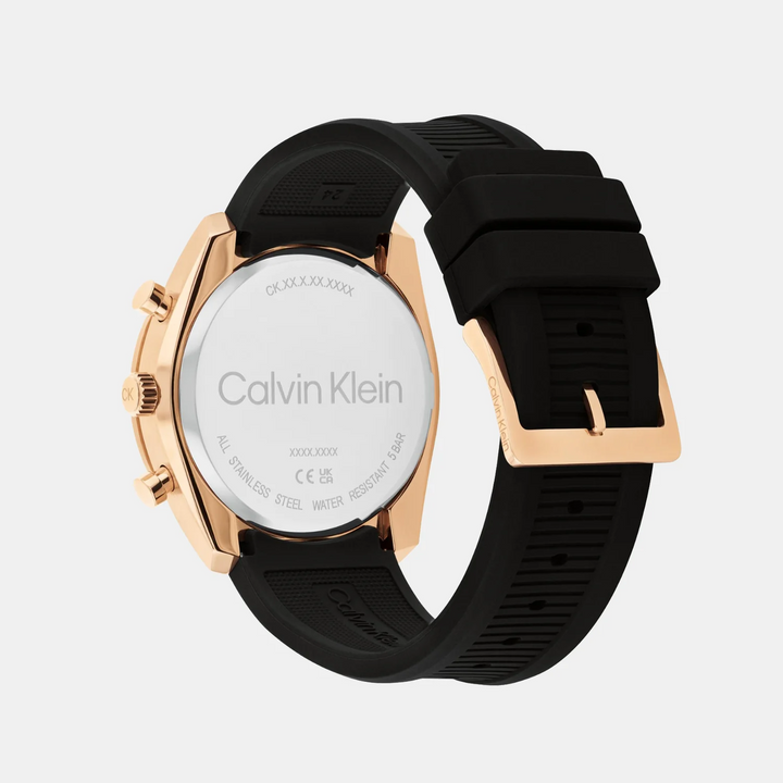 Calvin Klein CK Flex 25200480 Men’s Black Dial Black Silicone Strap Quartz Multi-Function Watch - 25200480