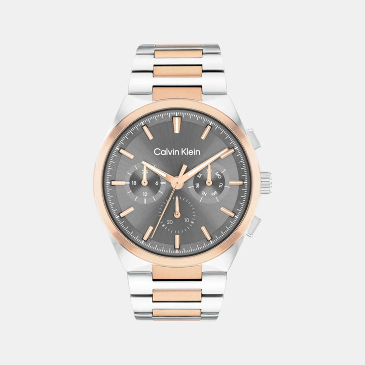 Calvin Klein Distinguish 25200536 Men’s Gunmetal Dial Two-Tone Stainless Steel Bracelet Quartz Multi-Function Watch - 25200536