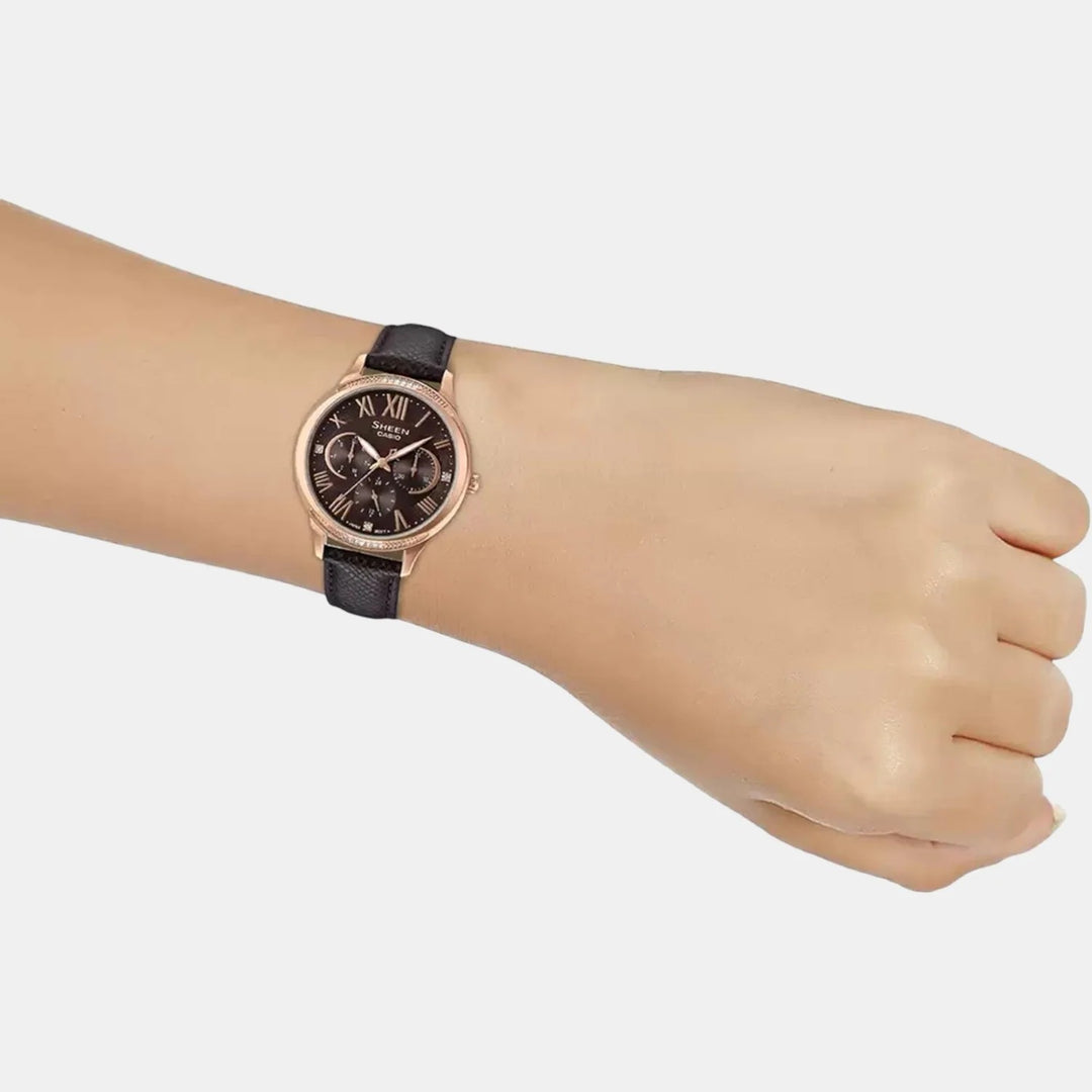 Casio Sheen Watch SX202 for Women – Chronograph Leather