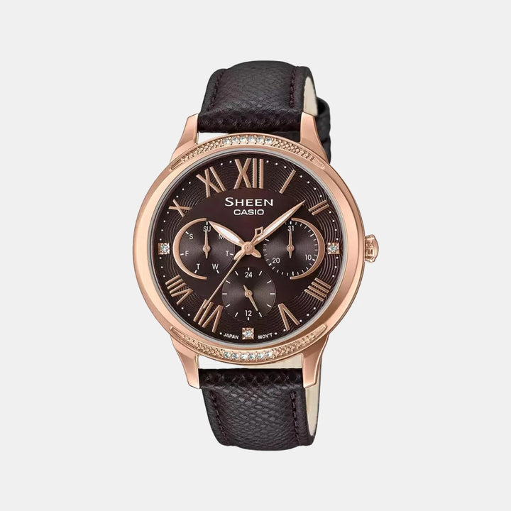 Casio Sheen Watch SX202 for Women – Chronograph Leather