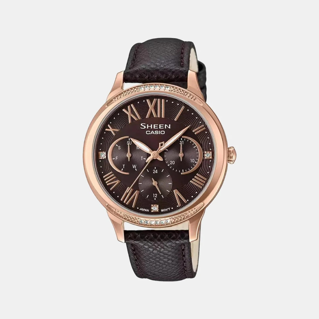 Casio Sheen Watch SX202 for Women – Chronograph Leather