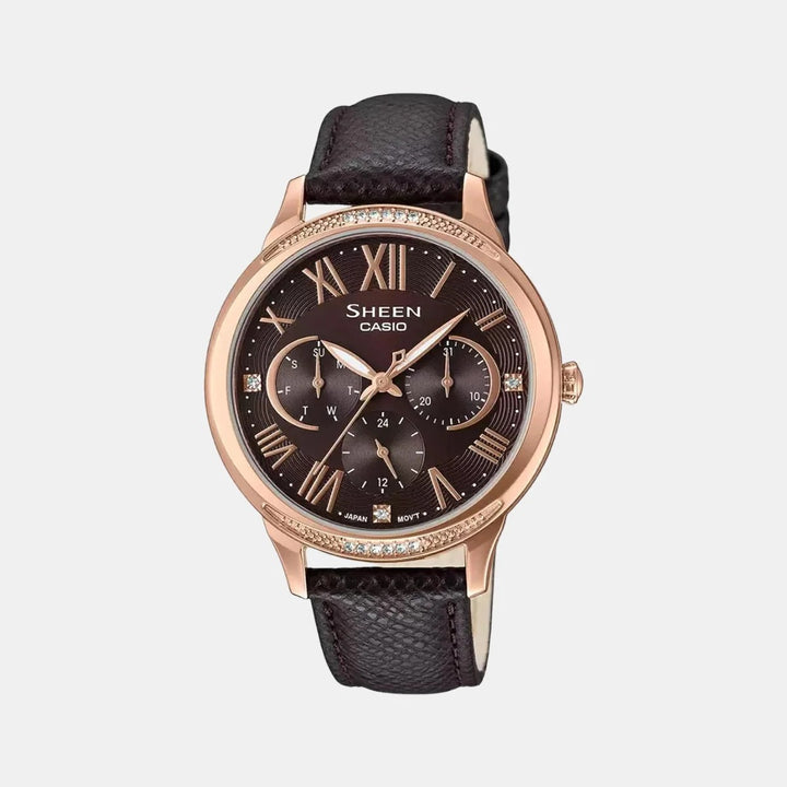 Casio Sheen Watch SX202 for Women – Chronograph Leather