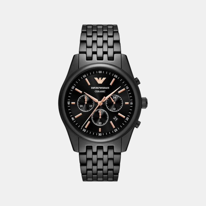 Emporio Armani Ceramic AR70015 Black Dial Chronograph Men&