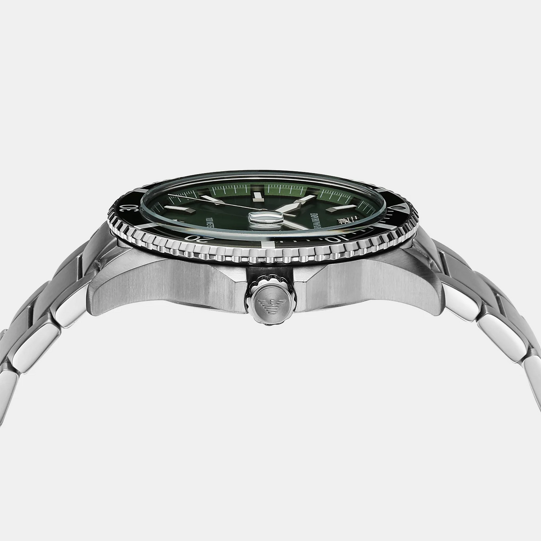 Emporio Armani Diver AR11338 Green Bezel Date Men&
