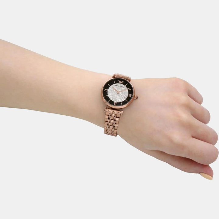 Emporio Armani Gianni T-Bar AR11402 Brown Dial Women&